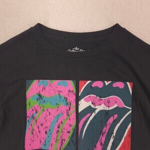 Rolling Stones Band Crew Neck Short Sleeve Graphic T Shirt Womens Size S Black